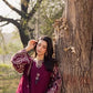 3PC DHANAK EMBROIDERED SHIRT WITH CHIFFON EMBROIDERED DUPATTA AND EMB TROUSER