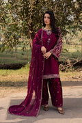 3PC DHANAK EMBROIDERED SHIRT WITH CHIFFON EMBROIDERED DUPATTA AND EMB TROUSER
