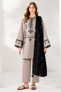 3PC DHANAK EMBROIDERED SHIRT WITH  EMB DUPATTA AND TROUSER