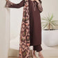 3PC DHANAK EMBROIDERED SHIRT WITH COURTRAI PRINTED SHAWL AND TROUSER