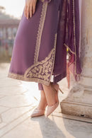 MIRANA-3PC RAW SILK EMBROIDERED SHIRT WITH SOFT SILK DUPATTA AND TROUSER