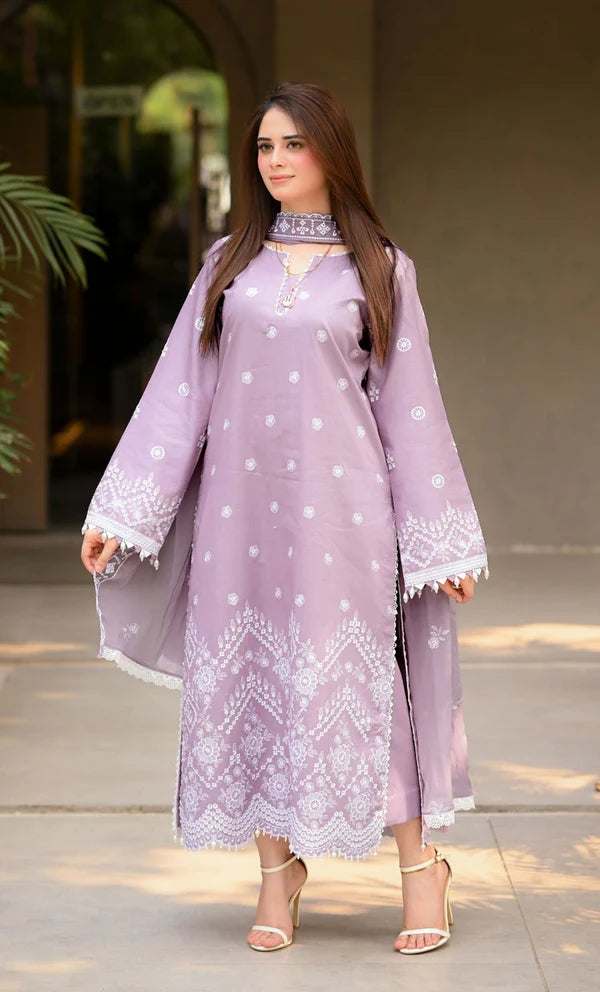 Luxury Heavy Embroidered Lawn Dress