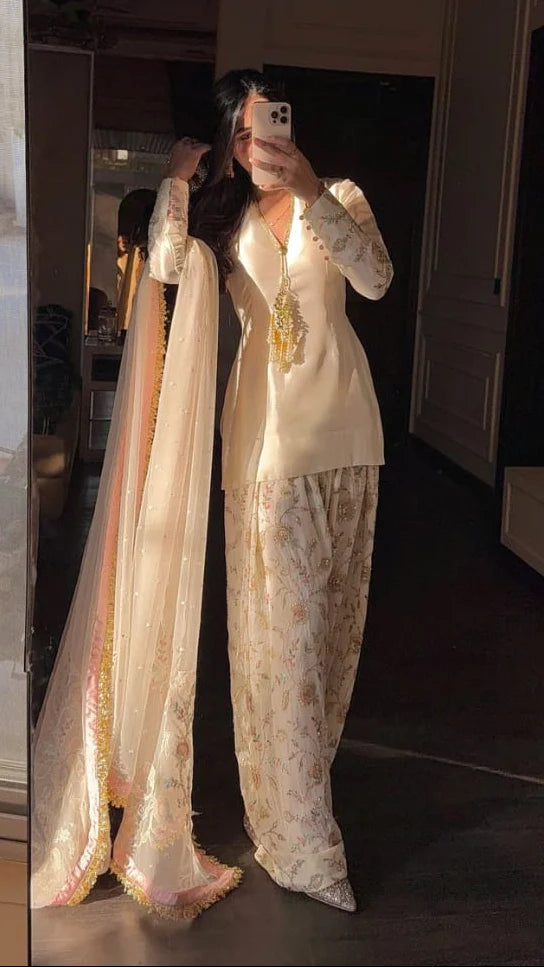 Luxury Raw Silk Embroidered 3Pc Unstitched The Ayla