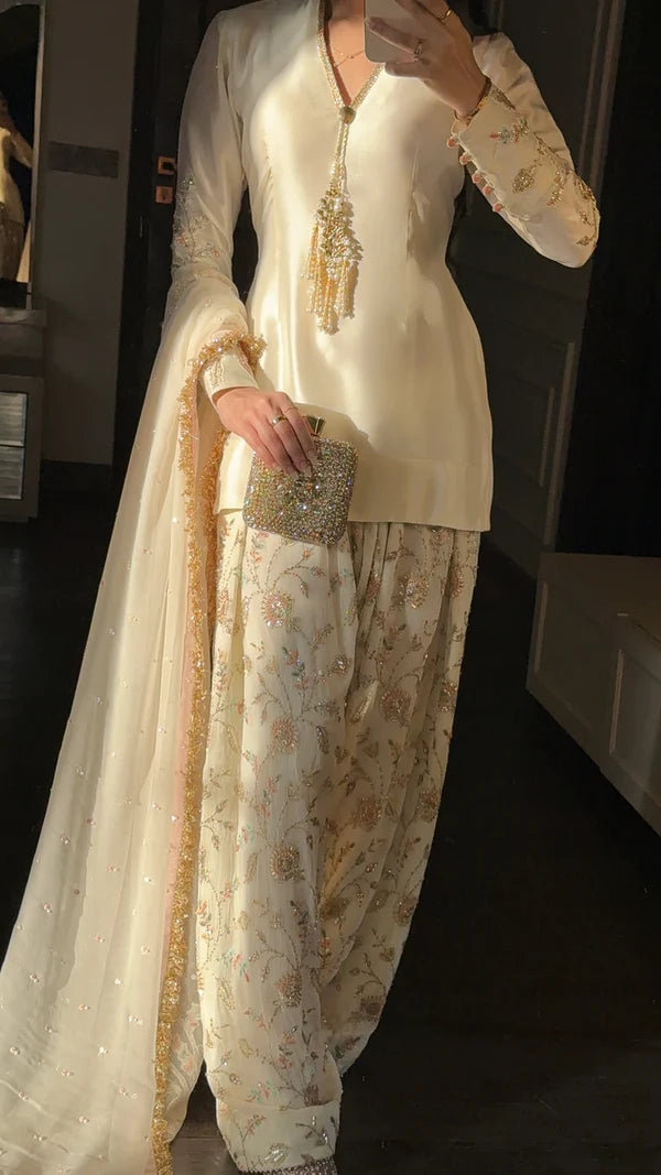 Luxury Raw Silk Embroidered 3Pc Unstitched The Ayla