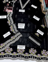 Heavy Schiffli Embroidered Black Lawn Dress for EID with Emb. Chiffon Dupatta